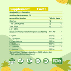 Parhaat EAA Gummies Pineapple close-up shows chewy texture for workouts