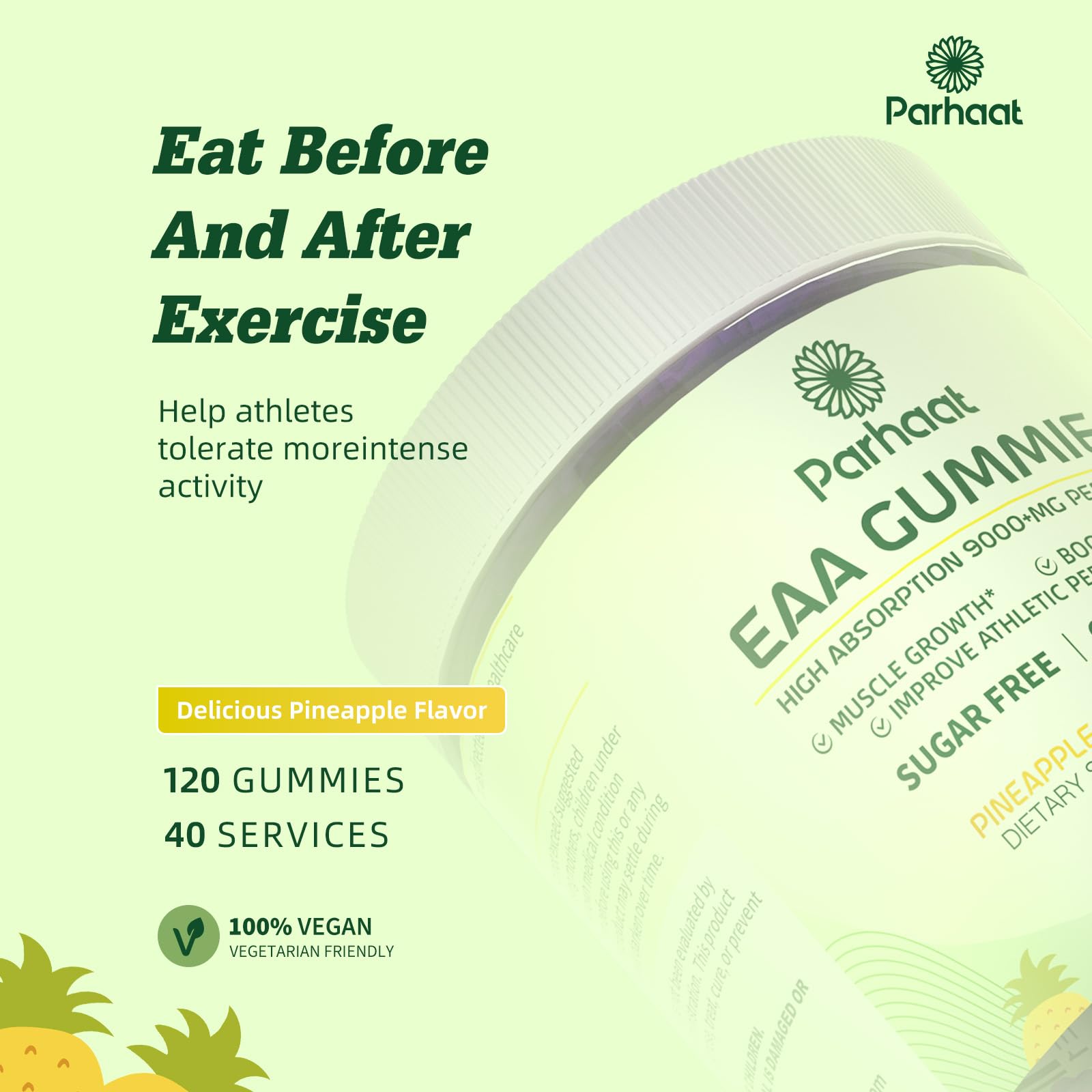 Parhaat EAA Gummies vegetarian-friendly mark suits plant-based diets