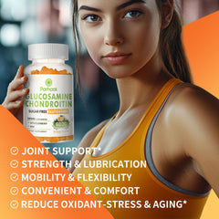 Parhaat glucosamine chondroitin gummies being poured for easy serving and mobility context.