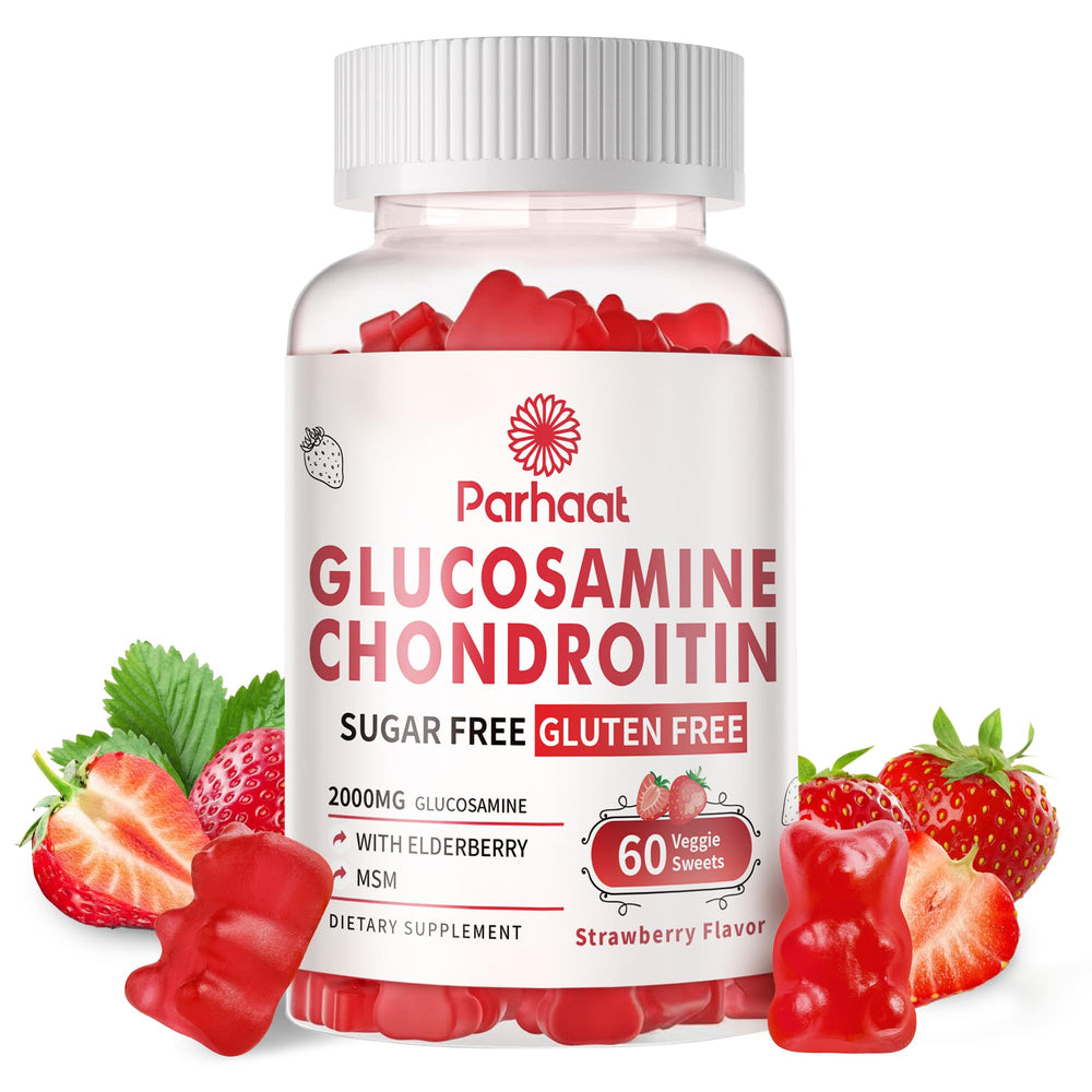 Parhaat glucosamine chondroitin gummies strawberry bottle for convenient joint support