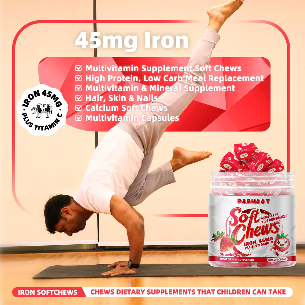 Parhaat Iron Soft Chew daily dose reminder on pack