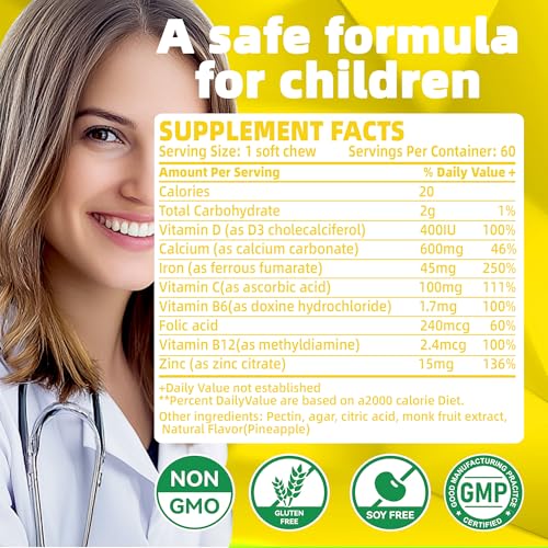 Parhaat Iron Soft Chew Vitamin C label highlighting absorption support