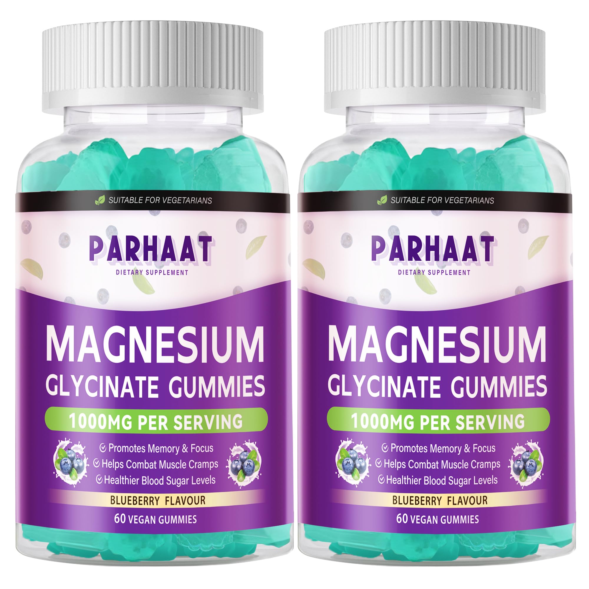 Parhaat Magnesium Glycinate Gummies blueberry chews for mood and sleep support.