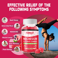 Parhaat Magnesium Glycinate Gummies Raspberry texture shot emphasizes chewable convenience.