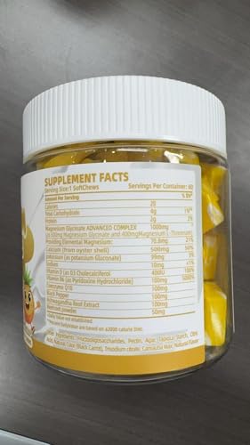 Parhaat magnesium glycinate soft chews pineapple serving close-up shows easy chew.