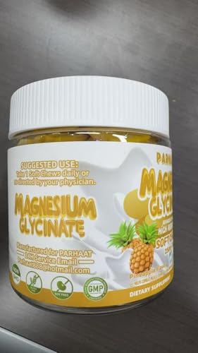 Parhaat magnesium glycinate soft chews pineapple pack for on-the-go convenience.