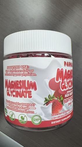 Parhaat magnesium glycinate soft chews strawberry packaging emphasizing on-the-go convenience
