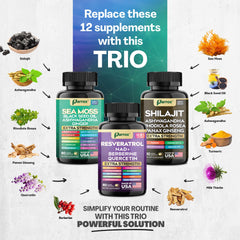Parrox advanced wellness trio resveratrol capsules with 14-in-1 benefits and antioxidant notes