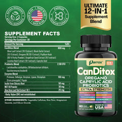 Close-up of garlic capsule from Parrox CanDitox highlighting plant-based support.