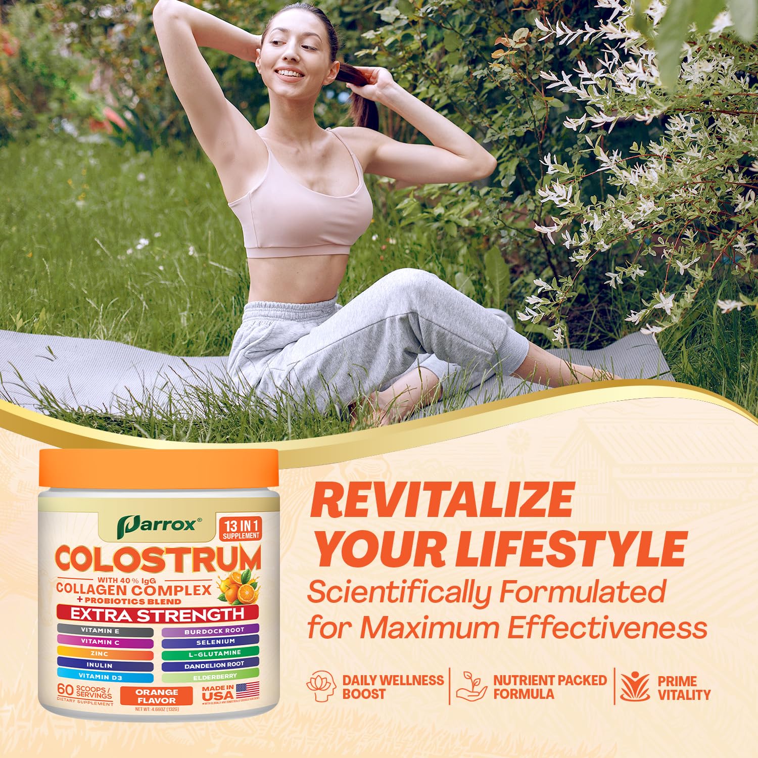 Parrox Colostrum Powder proudly made in the USA