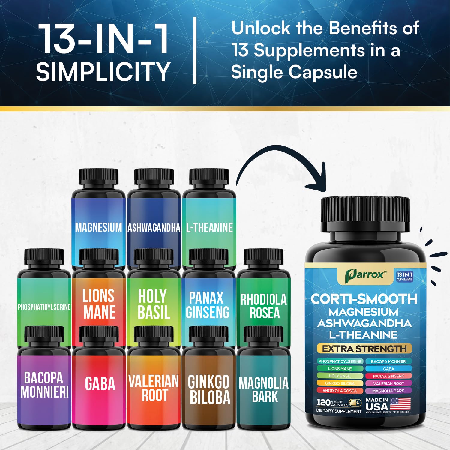 Parrox Corti-Smooth capsules pouring for easy daily intake