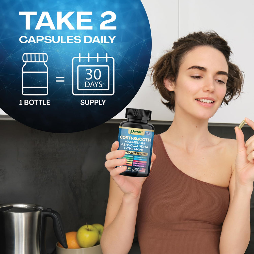 Parrox Corti-Smooth bottle next to a simple pill organizer for convenience