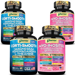 Parrox Cortisol Balance bottle pour illustrating daily calm and mood balance.