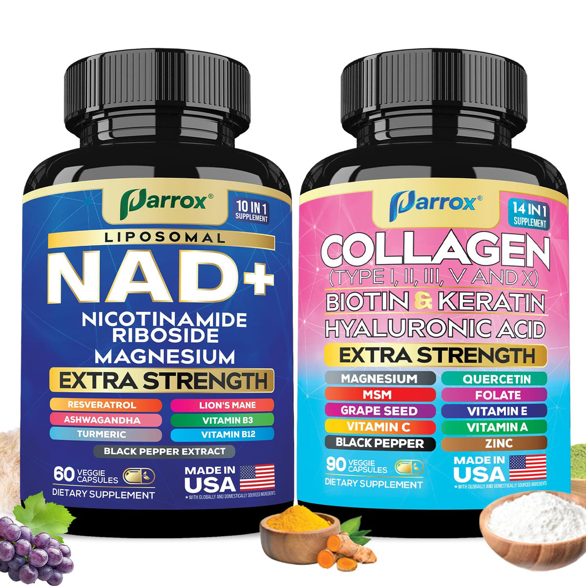 Parrox Forever Young Set packaging box highlighting premium wellness and beauty support