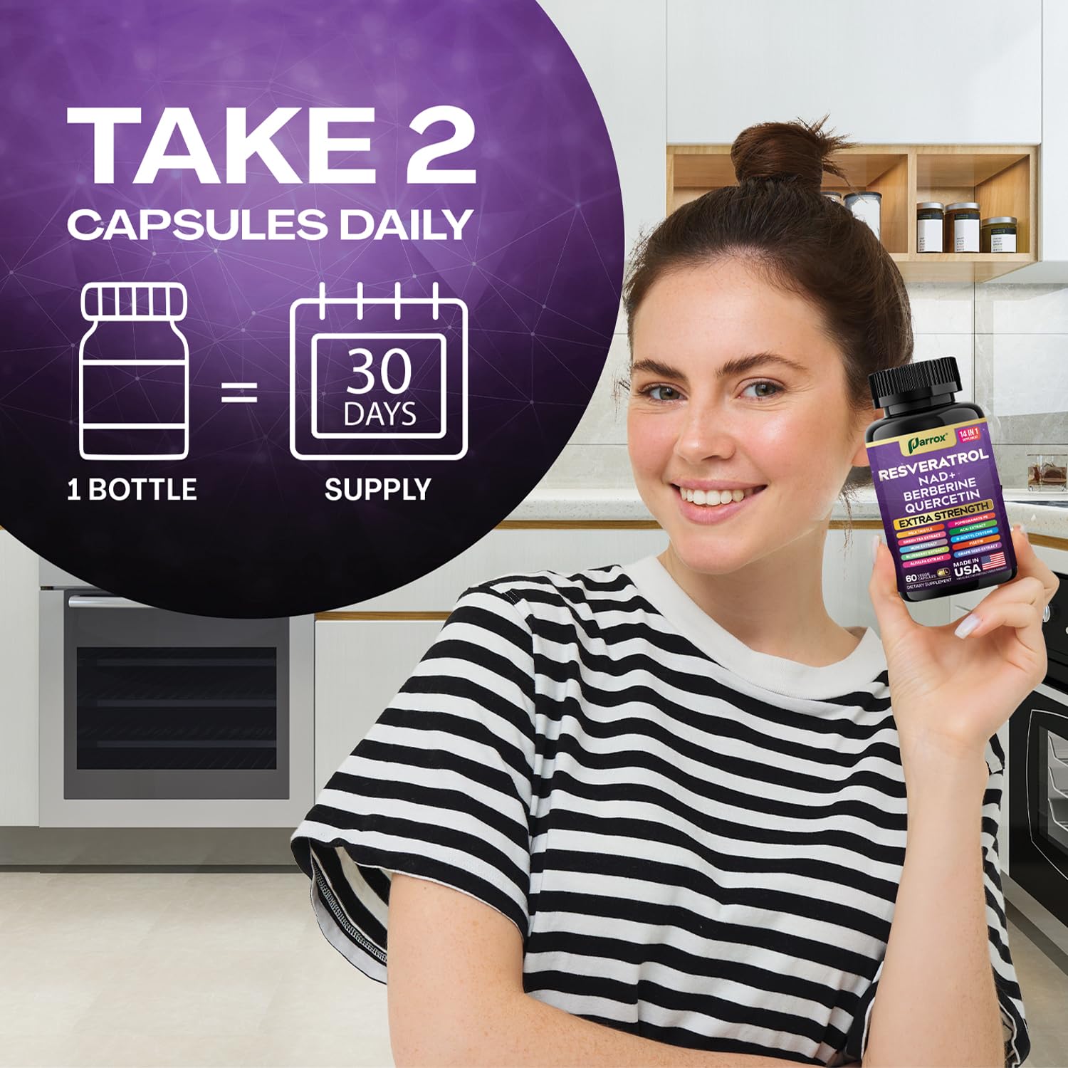 Parrox Grape Seed Extract softgel pack highlights vascular wellness.