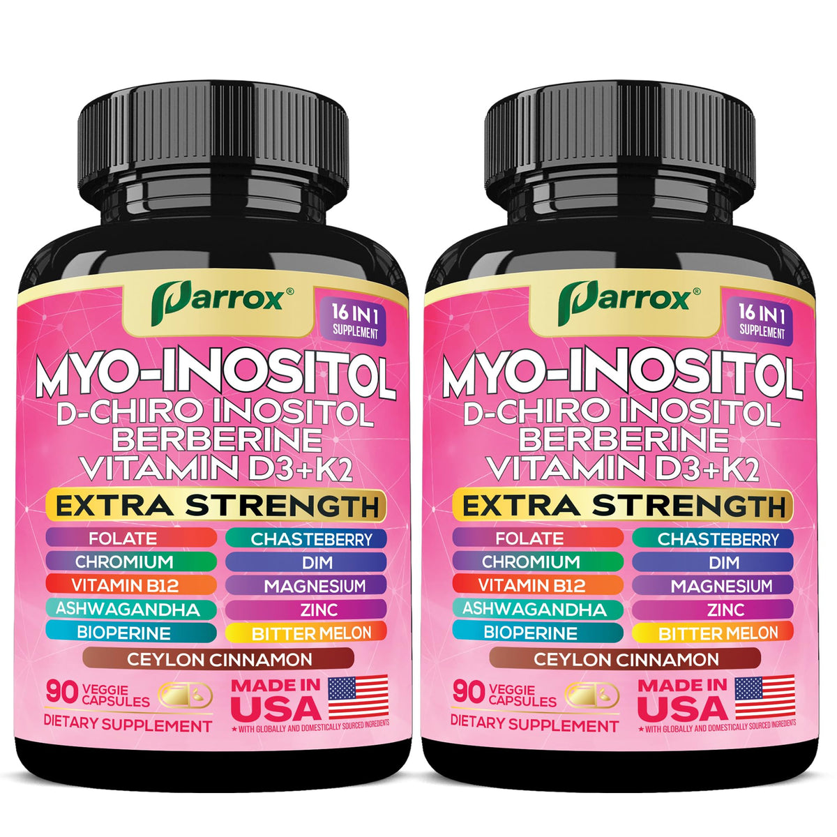 Parrox Myo-Inositol bottle front for daily balance support.