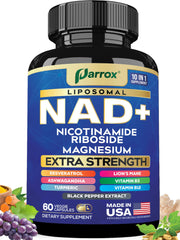 Parrox NAD+ liposomal bottle front for daily vitality