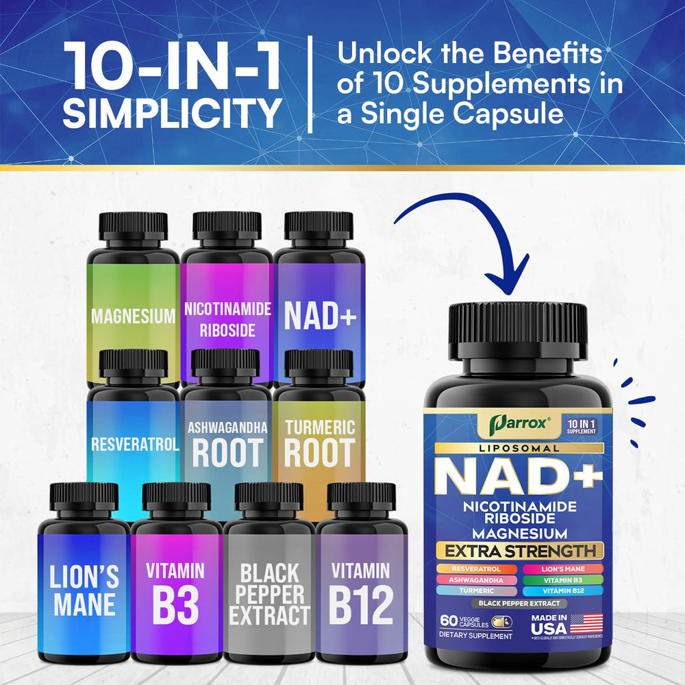 Parrox NAD+ liposomal NAD illustration signaling enhanced cellular uptake