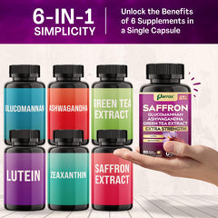 Parrox saffron supplement label closeup emphasizes purity and vegan-friendly formula.