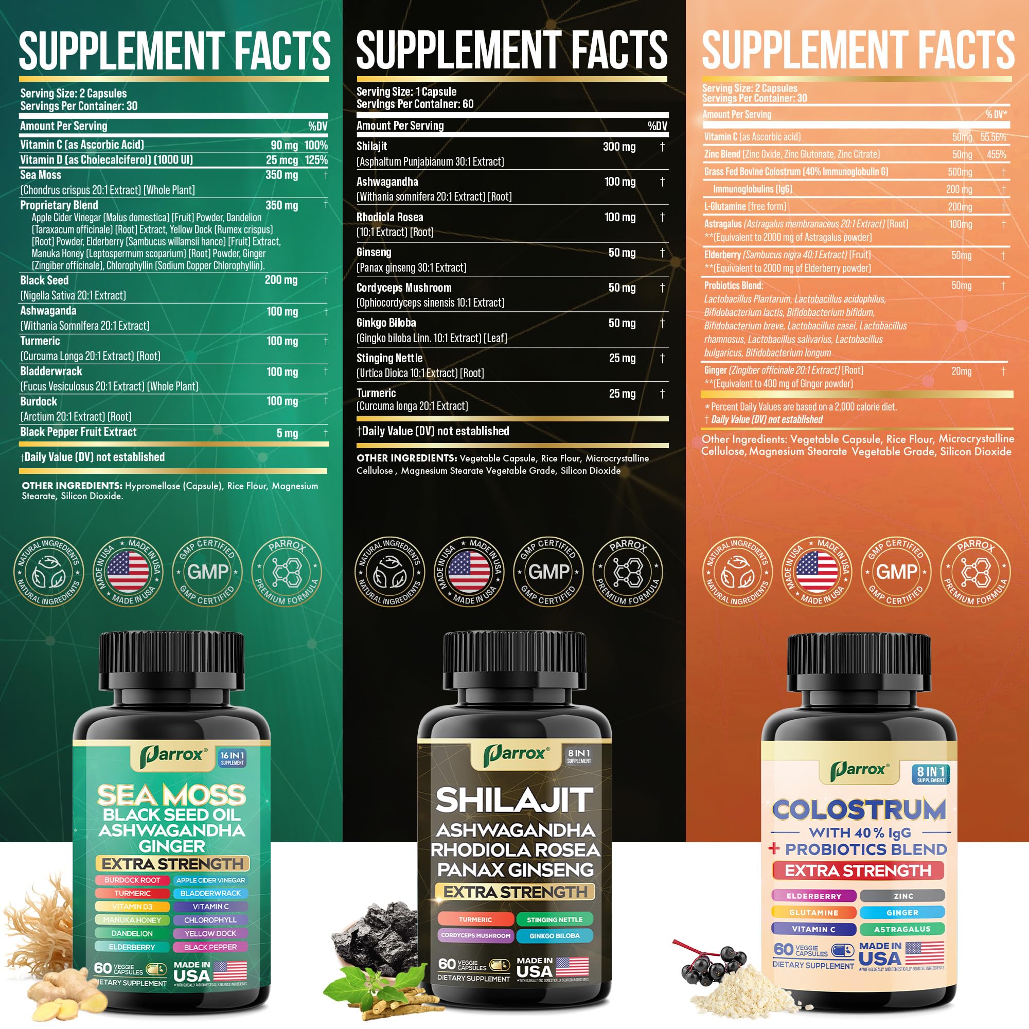 Parrox Sea Moss 16-in-1 formula delivering essential minerals and natural energy support