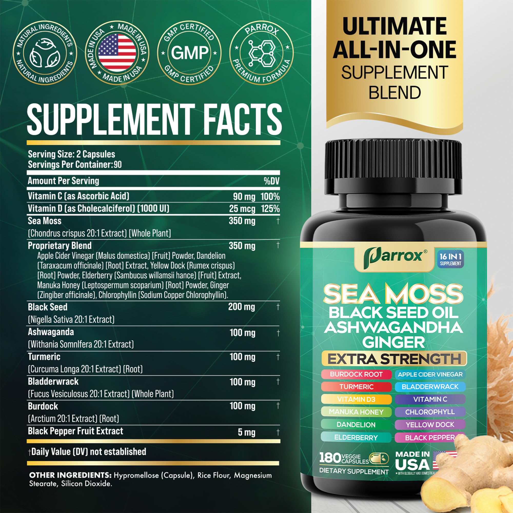 Parrox Sea Moss capsules for daily-use, promoting balanced routines.