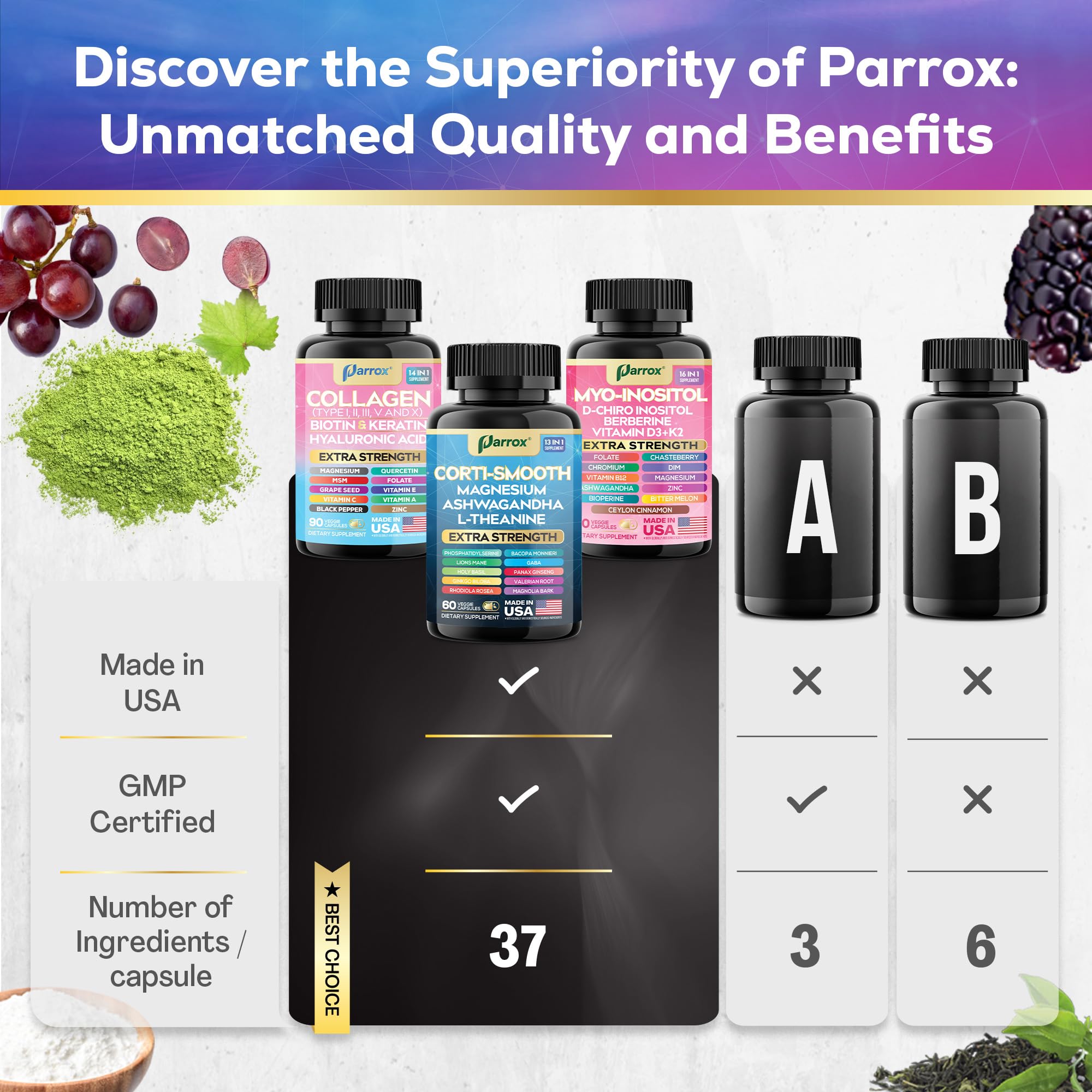 Parrox She Shines Set cortisol support blend with magnesium