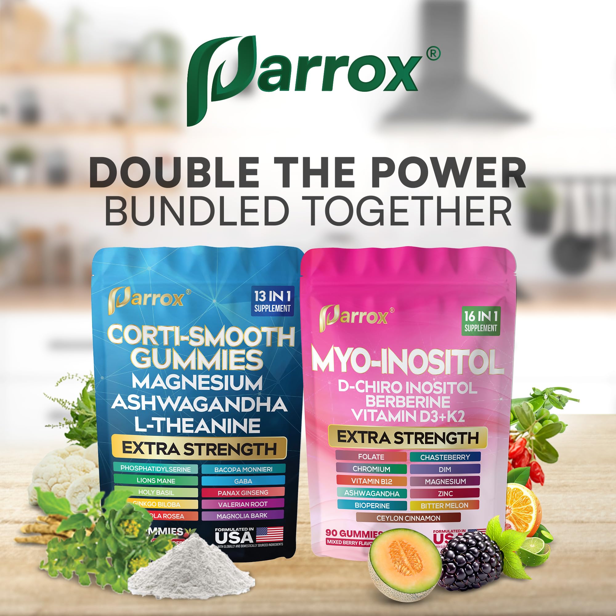 Two Parrox bundles stacked to simplify your supplement routine.