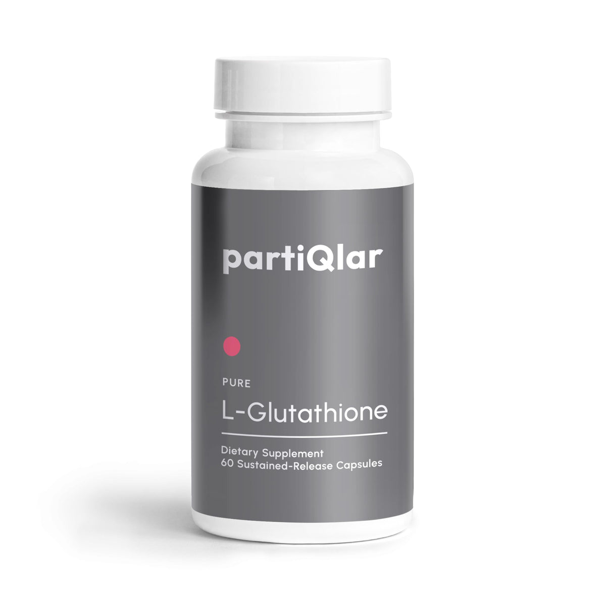 partiQlar Pure L-Glutathione bottle supports daily antioxidant wellness.