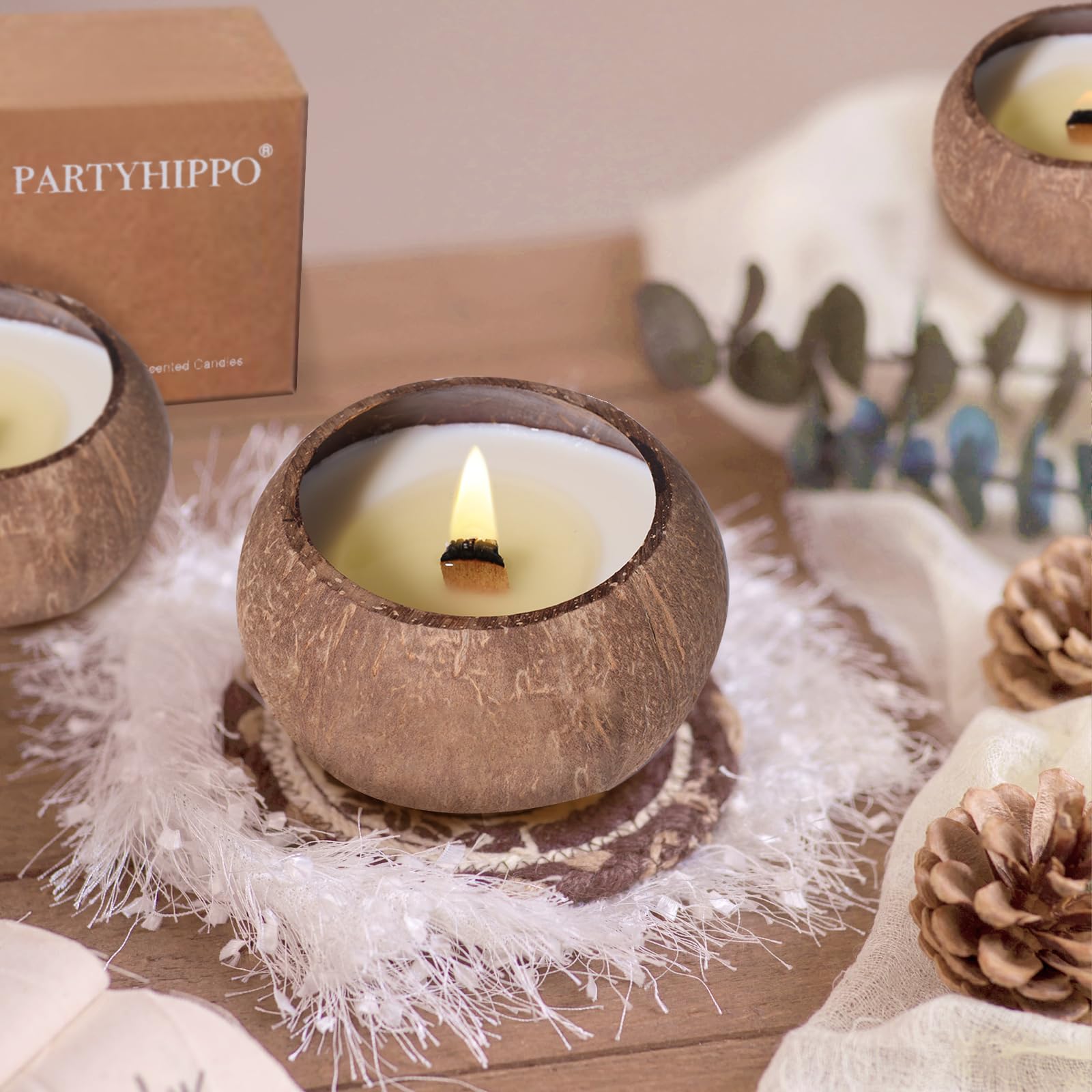 PARTYHIPPO natural soy wax provides a clean burn