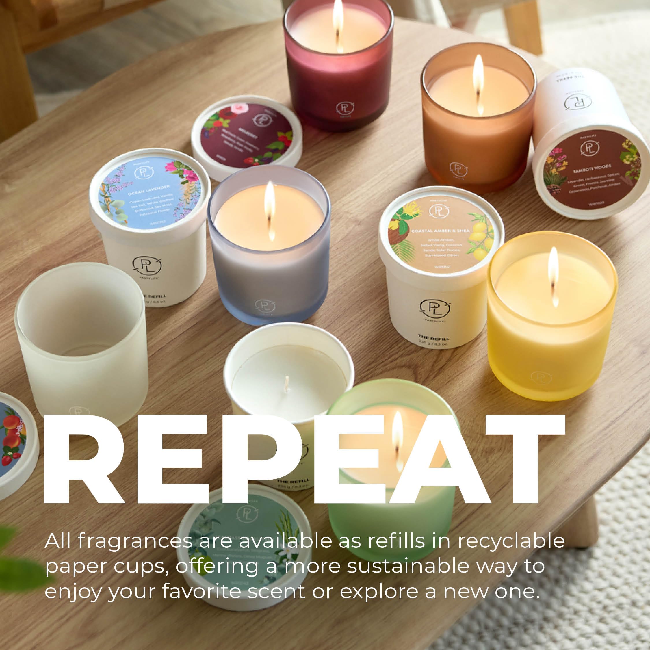 PartyLite Cruelty-Free-Wax promotes clean, responsible fragrance performance.