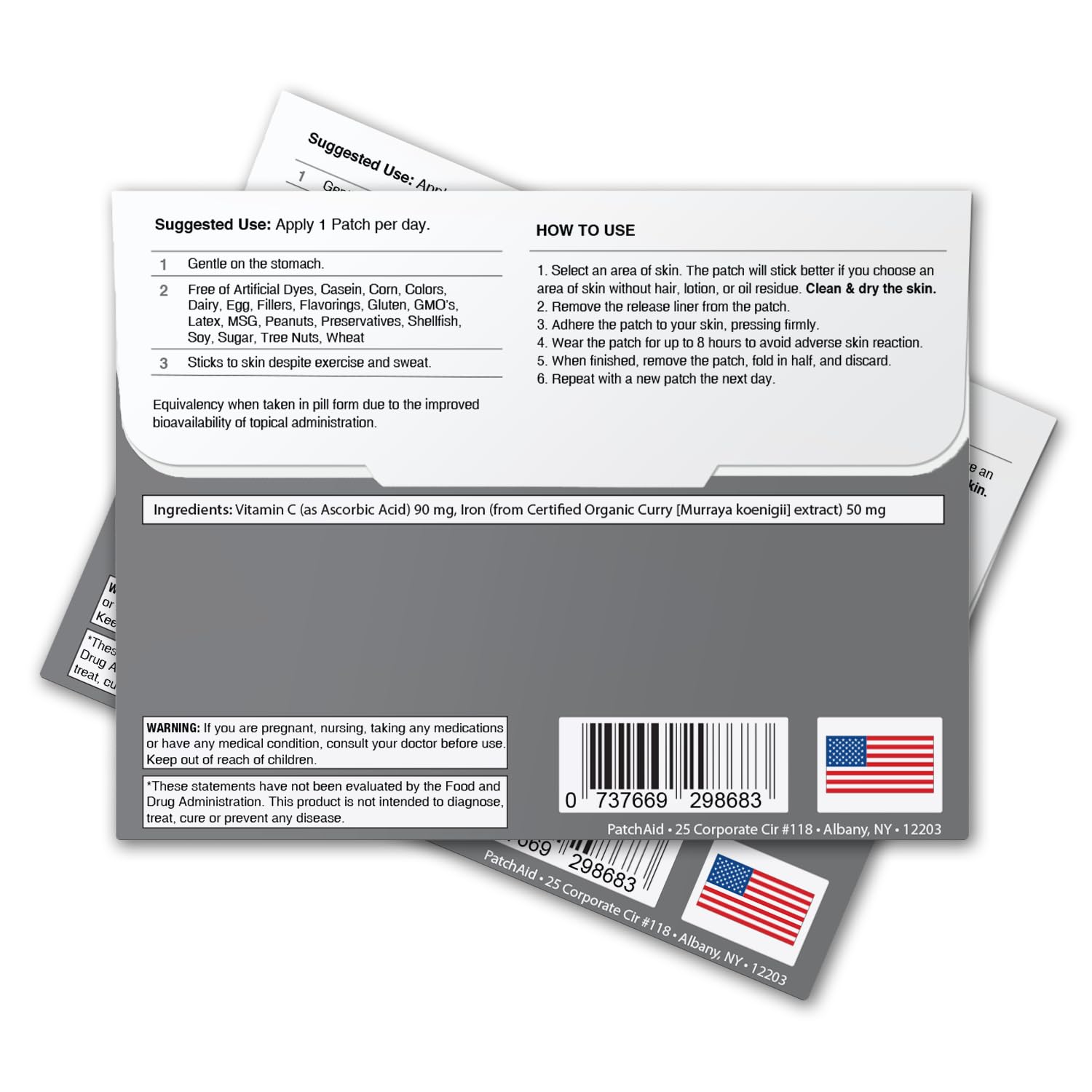 PatchAid Simply Iron Patch on the shoulder stays discreet during activity