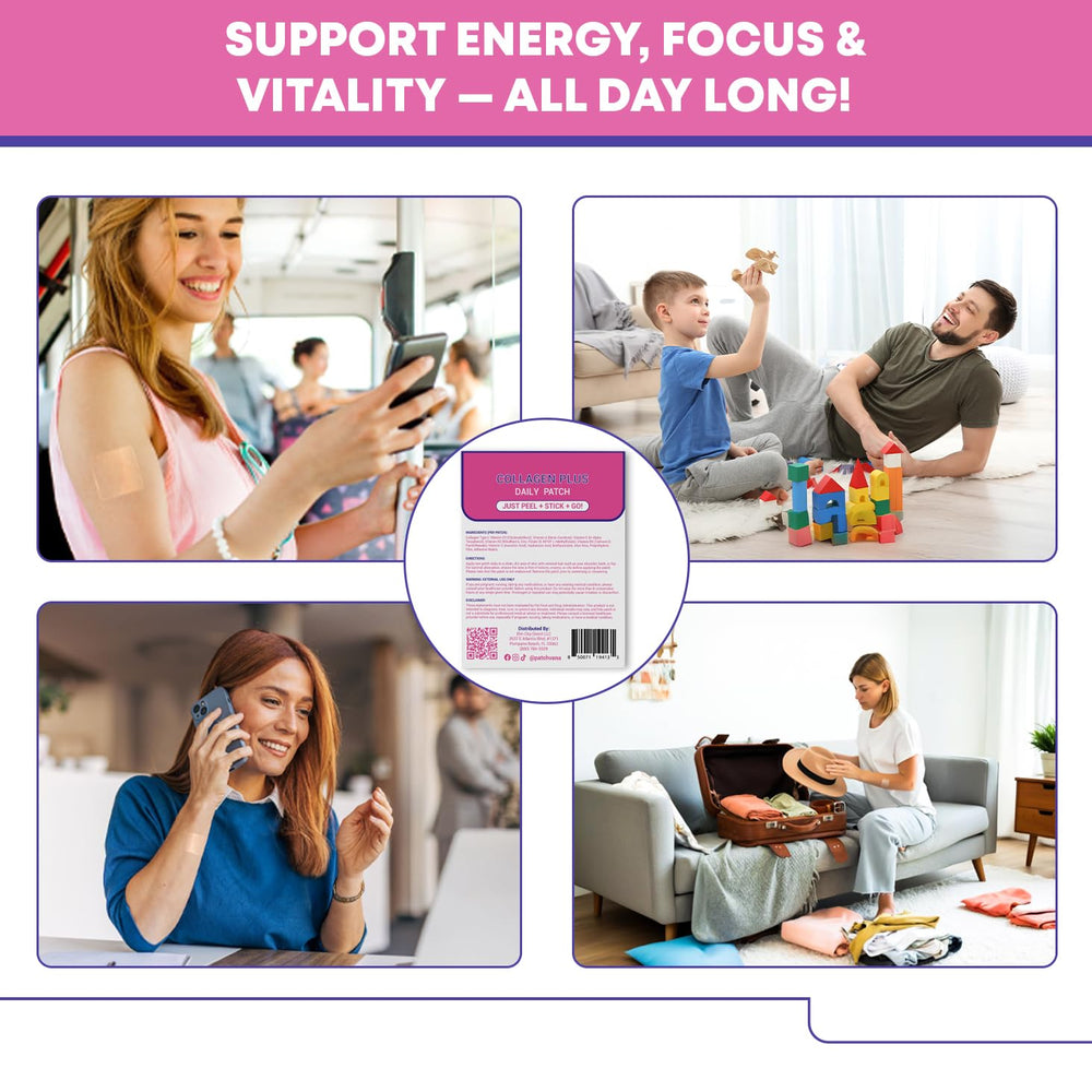 Patchvana Collagen Plus Patch in use during travel or home routines