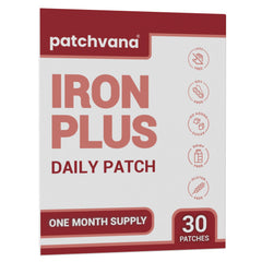 Patchvana Iron Plus Patch on skin for discreet, comfortable daily wear.