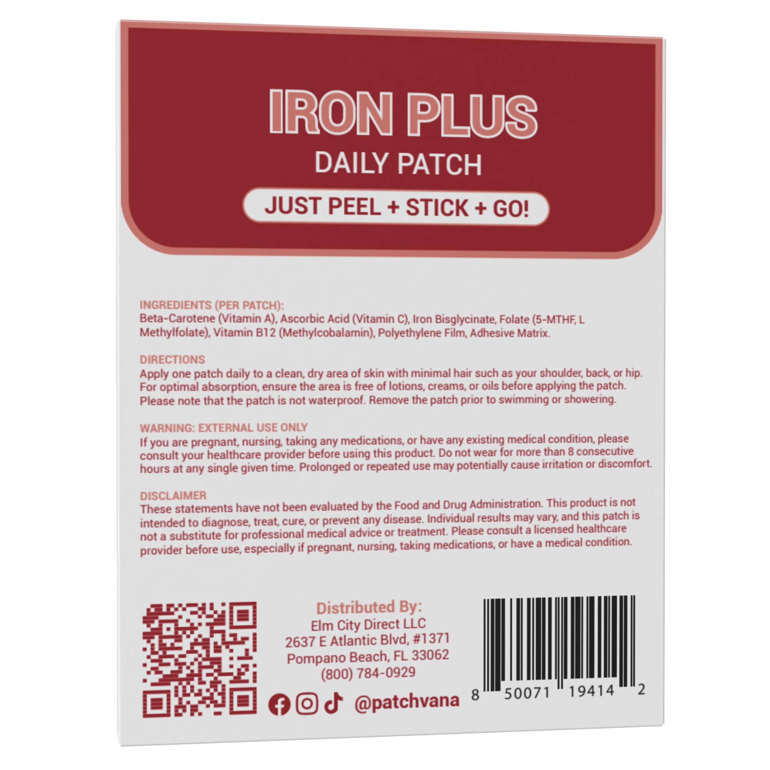 Patchvana Iron Plus Patch transparent under clothing, ideal for travel and busy days.