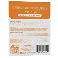Patchvana turmeric patch applied to wrist for easy, hands-free use.