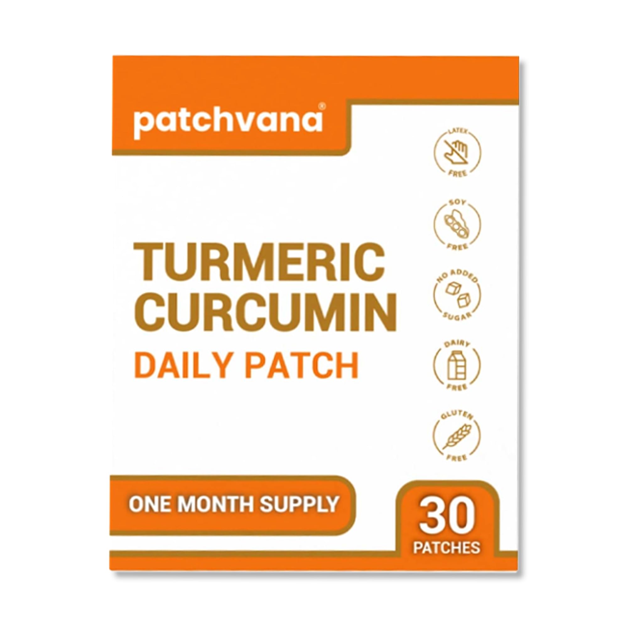 Patchvana turmeric patch highlights turmeric curcumin ingredients for simple daily use.