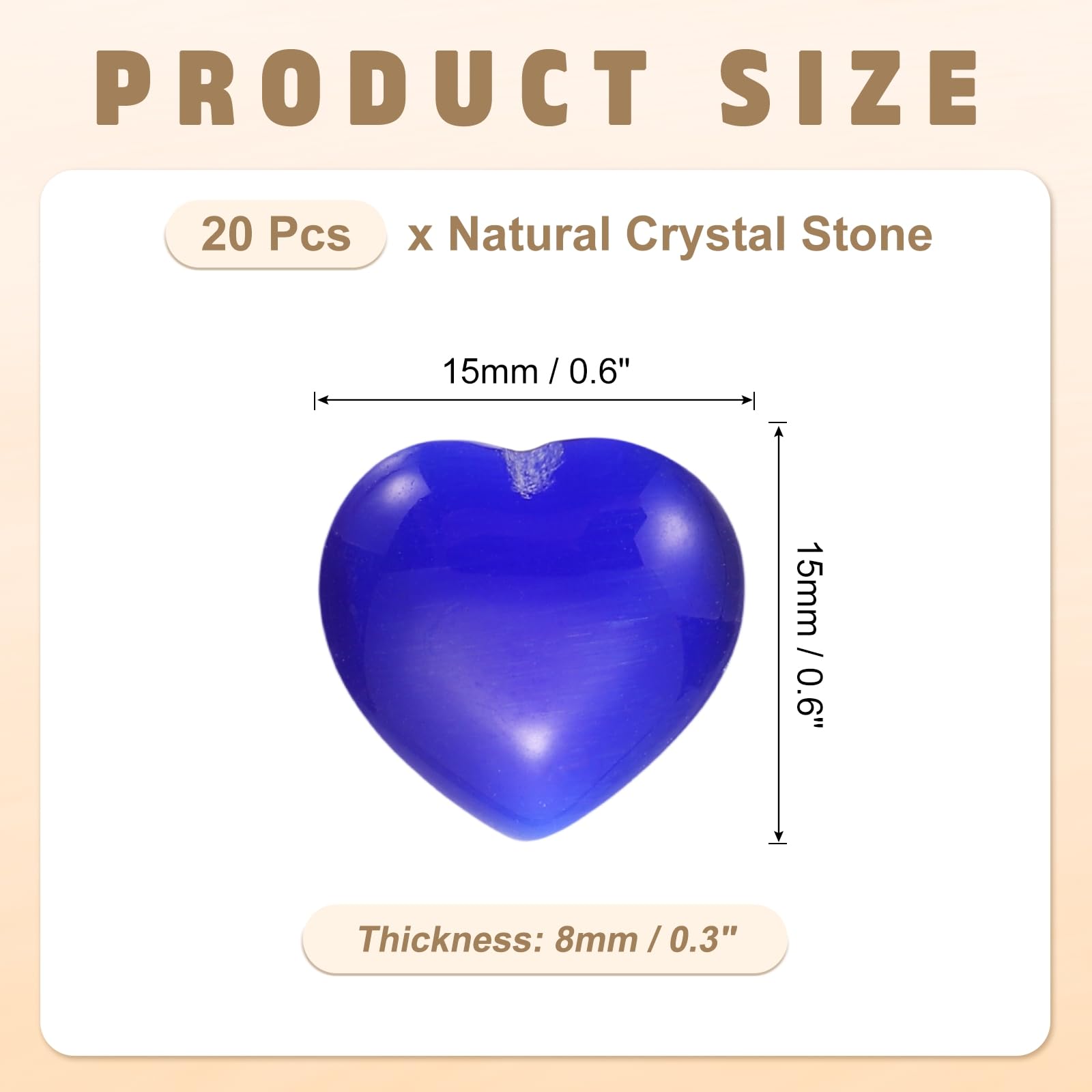 PATIKIL 15mm polished heart crystal suitable for relaxation