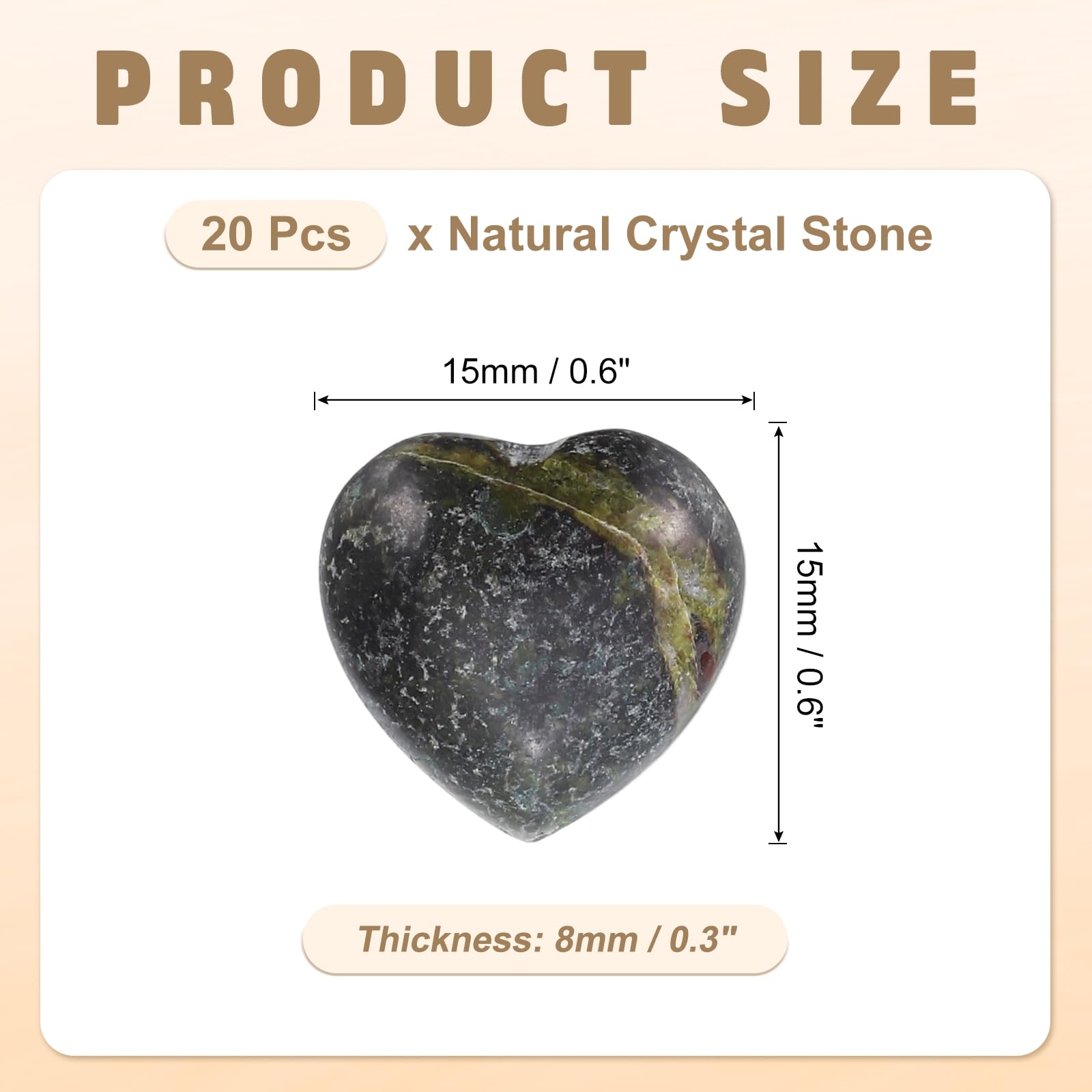 PATIKIL bloodstone heart crystal polished surface for calming touch and relaxation
