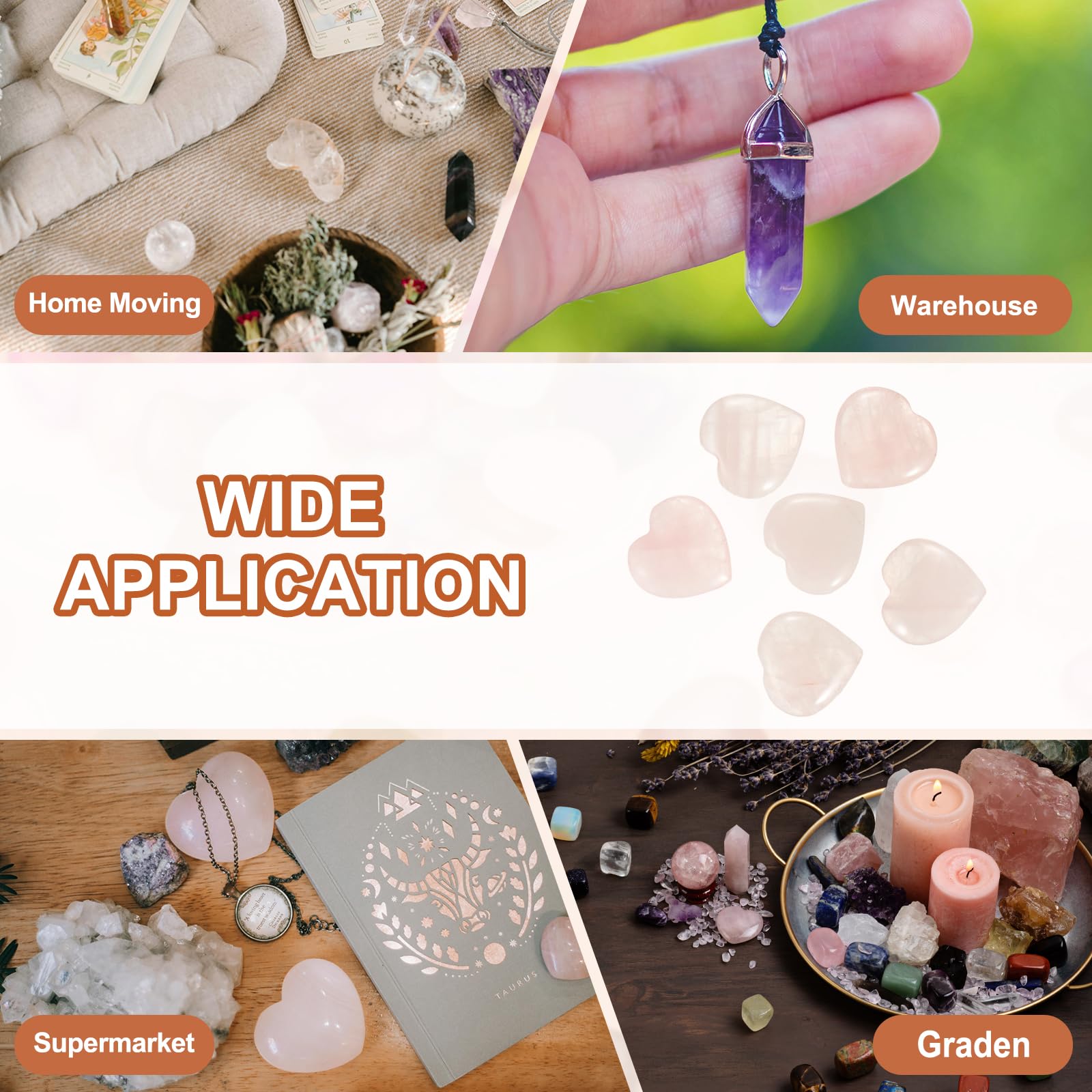 PATIKIL rose quartz heart centerpiece complements home decor.