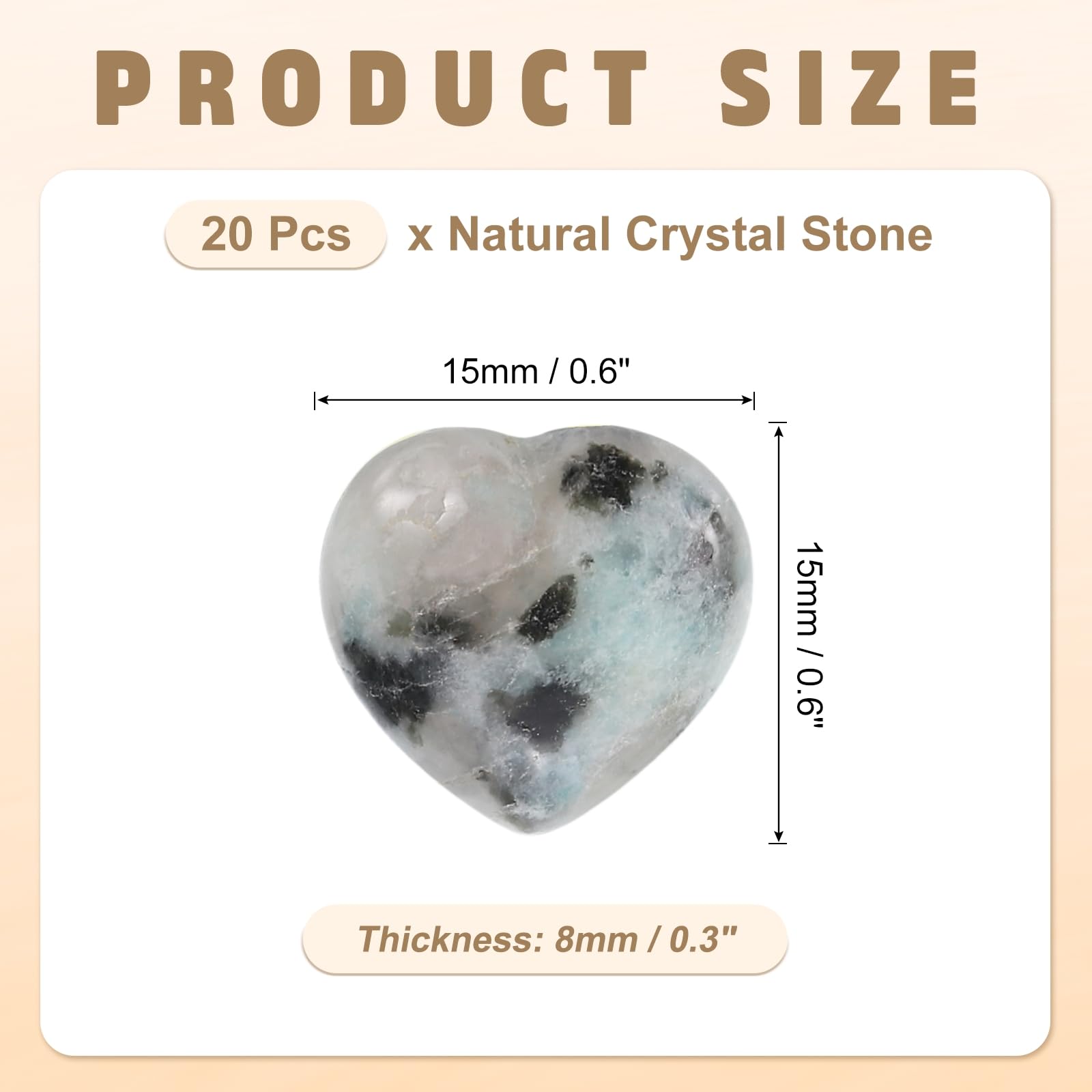 PATIKIL heart crystal closeup highlights unique stone pattern ideal for pocket carry.