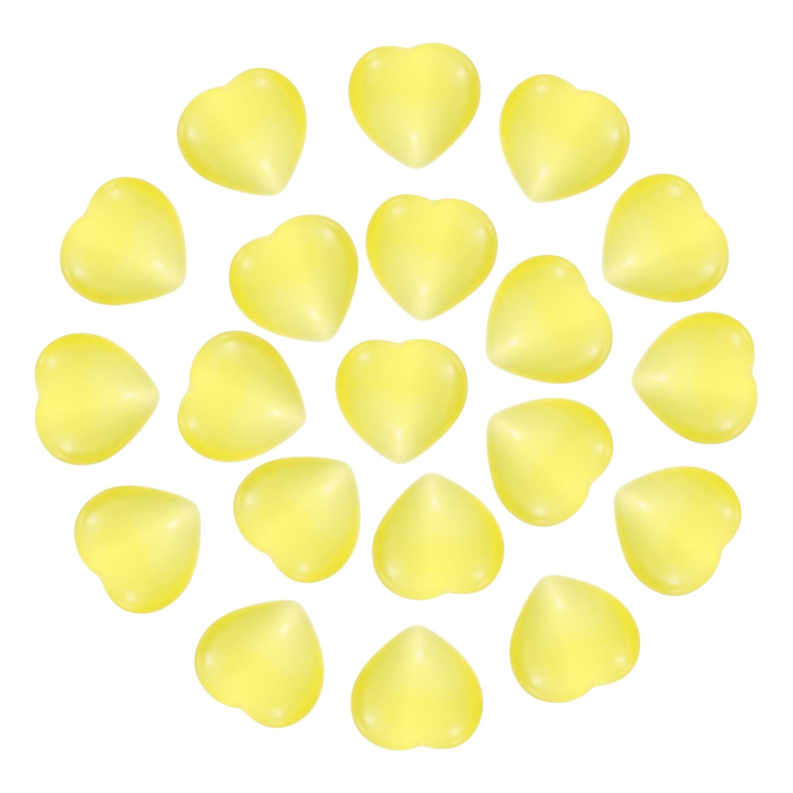 PATIKIL heart crystal yellow cats eye pocket stone for calm presence