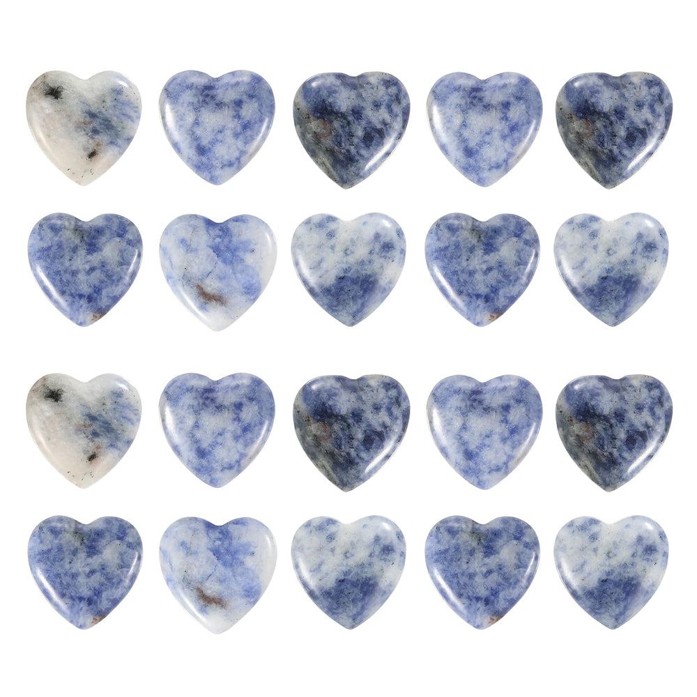PATIKIL blue rose quartz heart crystals set of 20 for love and harmony.