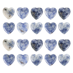PATIKIL blue rose quartz heart crystals set of 20 for love and harmony.