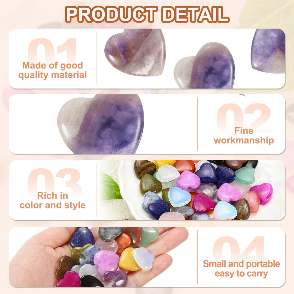 PATIKIL natural quartz heart stone polished for display and ambiance