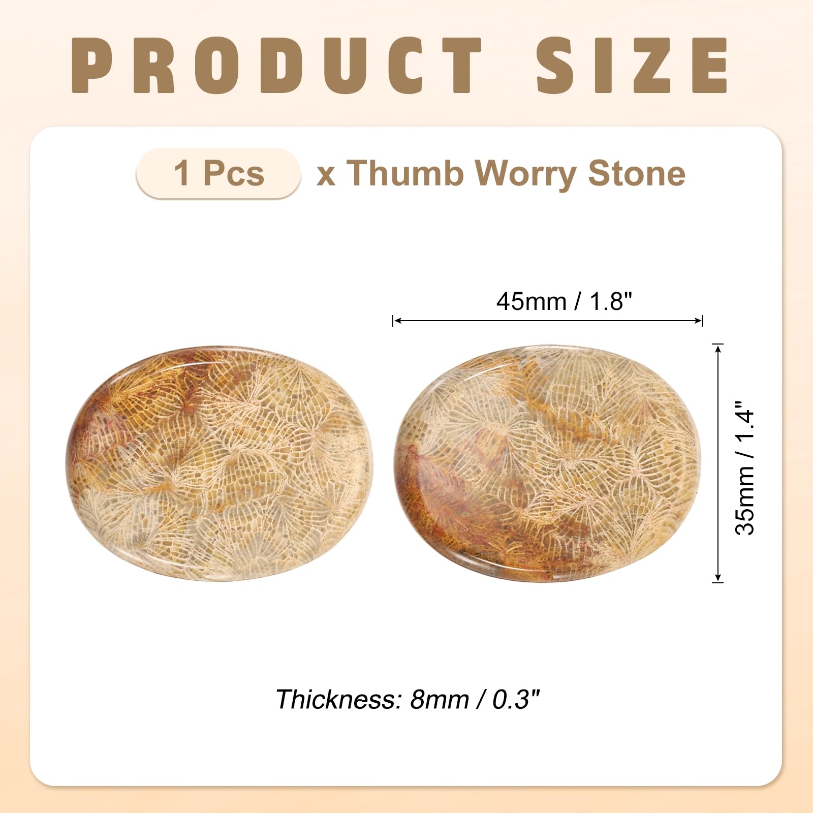 PATIKIL Natural stone thumb worry stone with polished surface enhancing grip and appeal.