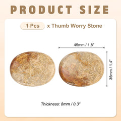 PATIKIL Natural stone thumb worry stone with polished surface enhancing grip and appeal.