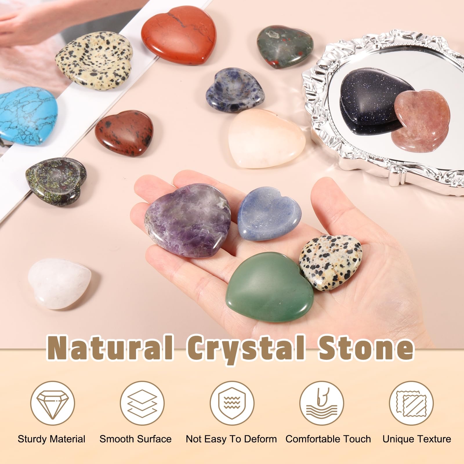 PATIKIL Polished gemstone hand-carved stone with smooth touch for relaxation.