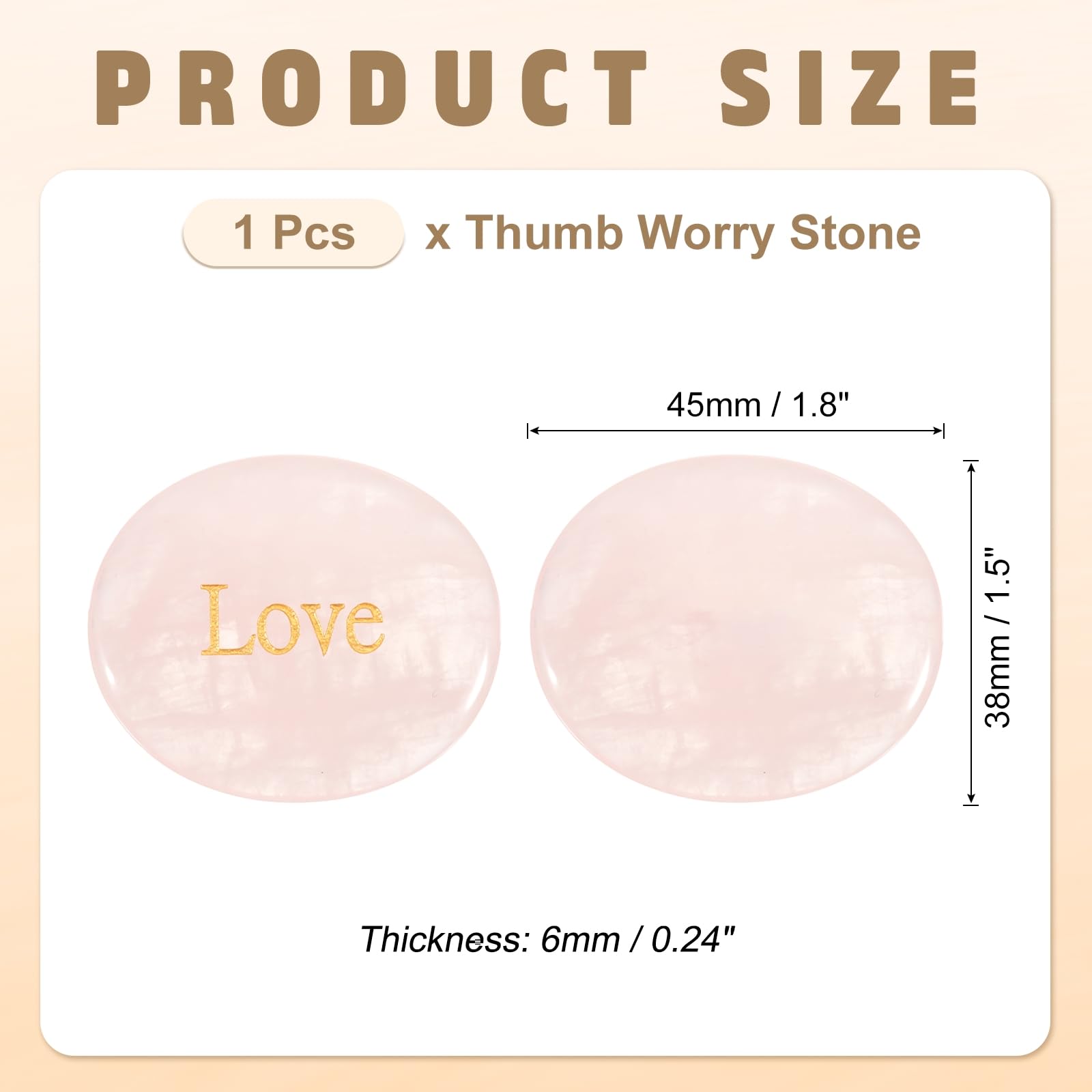 PATIKIL rose quartz engraved stone with words, pocket mindfulness companion.