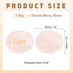 PATIKIL rose quartz engraved stone with words, pocket mindfulness companion.
