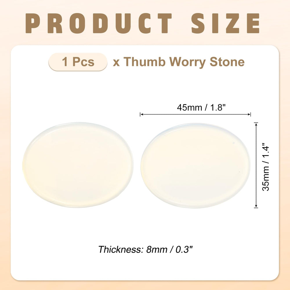 PATIKIL thumb worry stone Opalite in hand for tactile relaxation.